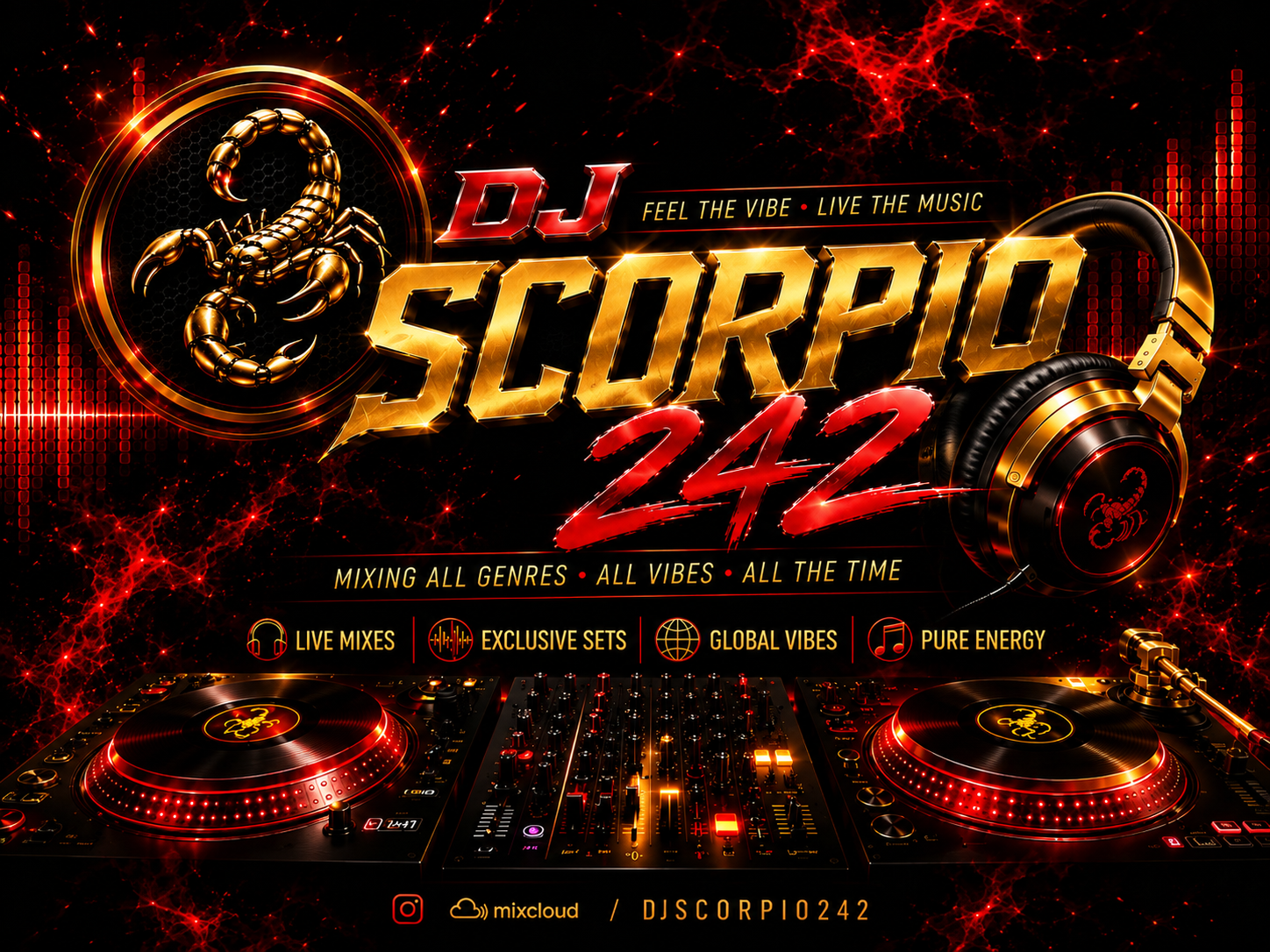 DJ Scorpio 242 with microphone